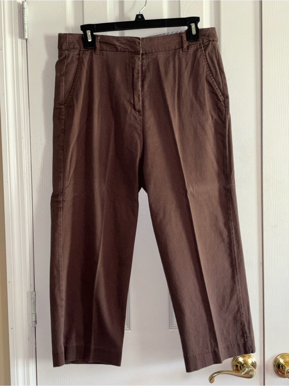 Kim Rogers Brown Capris Cropped Straight-Leg Pants